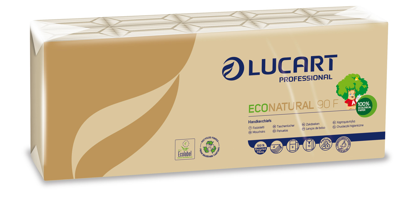 Eko - papierové kapesníky 4 vrstvové LUCART - 9x10ks