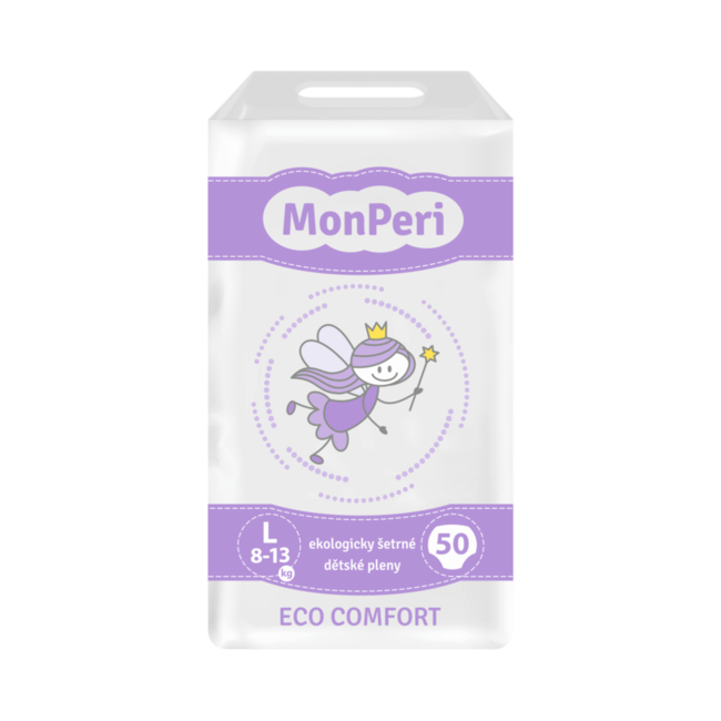 MonPeri Eco Comfort detské jednorázové plienky L 8 - 13kg 50ks