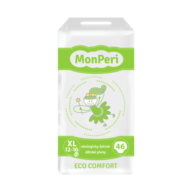MonPeri Eco Comfort detské jednorázové plienky XL 12 - 16kg 46 ks