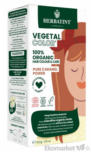 100% Prírodná farba na vlasy Herbatint Vegetal colour - karamel