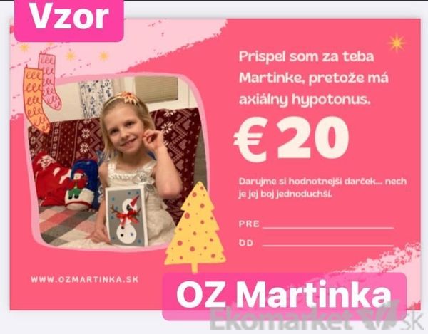 Charitatívna darčeková poukážka 20 eur