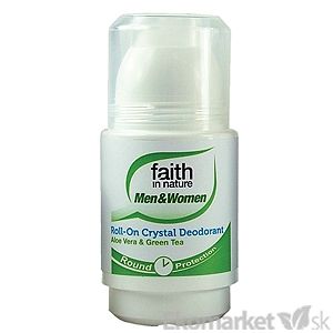 Eko-guličkový deodorant Aloe vera a zelený čaj Faith in Nature - pre mužov a ženy 50ml