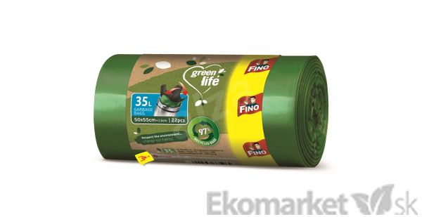 Eko - recyklované vrecia na odpad FINO Green Life Easy pack 35l /22 ks (25μm)