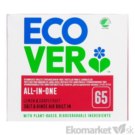 Eko-tablety do umývačky riadu 3v1 Ecover 65 tbl./ 1,3 kg