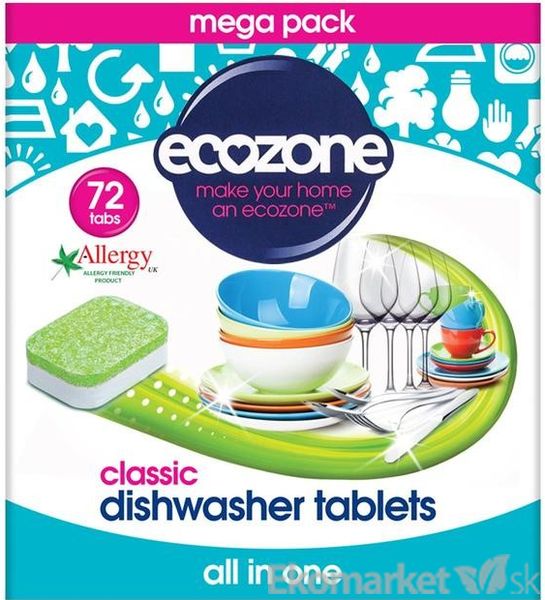 Eko-tablety do umývačky riadu Classic 3v1 Ecozone 72 tbl.