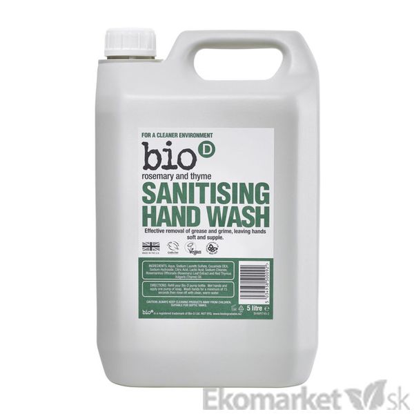 Eko - tekuté antibakteriálne mydlo na ruky BIO D 5l rozmarín a dúška
