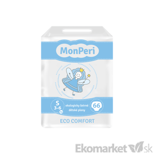 MonPeri Eco Comfort detské jednorázové plienky S 3 - 6kg 66ks