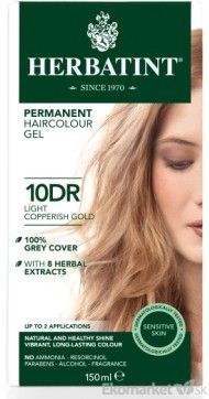 Prírodná farba na vlasy Herbatint 10DR - svetlo medeno zlatá