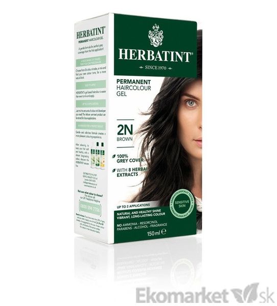 Prírodná farba na vlasy Herbatint 2N - hnedá