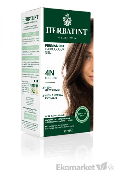 Prírodná farba na vlasy Herbatint 4N - gaštan
