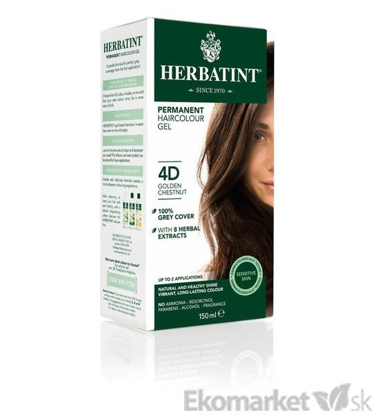 Prírodná farba na vlasy Herbatint 4D - zlatý gaštan
