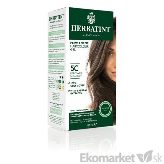 Prírodná farba na vlasy Herbatint 5C- svetlý popolavý gaštan