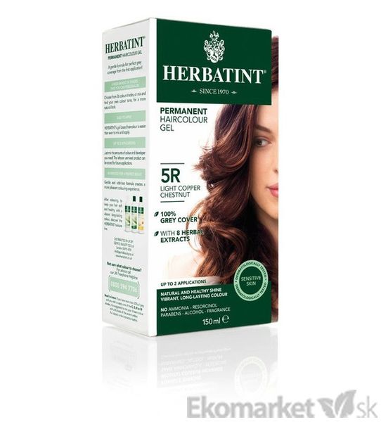 Prírodná farba na vlasy Herbatint 5R - svetlo medený gaštan