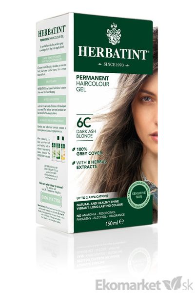 Prírodná farba na vlasy Herbatint 6C - tmavá popolavá blondblond