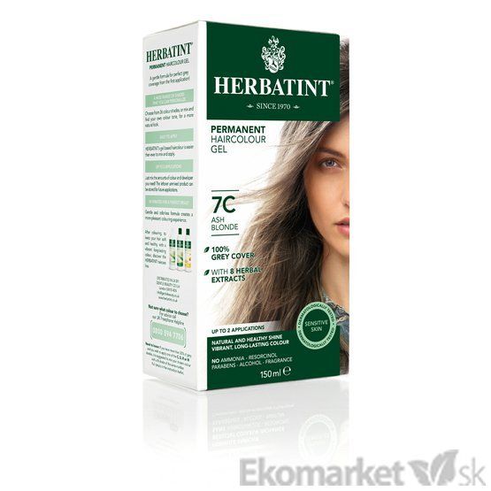 Prírodná farba na vlasy Herbatint 7C - popolavá blond
