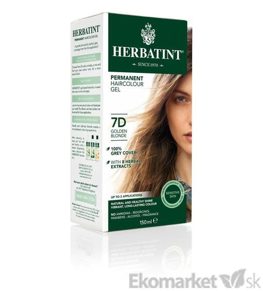 Prírodná farba na vlasy Herbatint 7D - zlatá blond