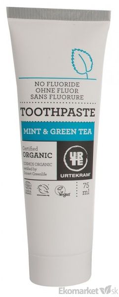 Prírodná zubná pasta s mätou a zeleným čajom URTEKRAM 75 ml