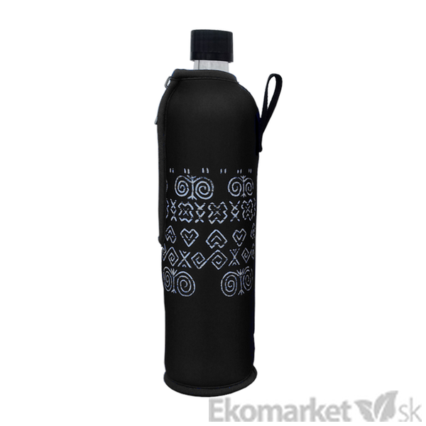 Sklenená fľaša v neopréne Dora´s 500 ml - Čičmany čierne