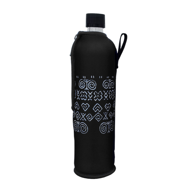 Sklenená fľaša v neopréne Dora´s 500 ml - Čičmany čierne